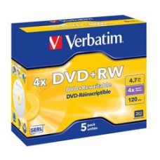 Verbatim 4xDVD+RW 4,7GB  5 disku paka